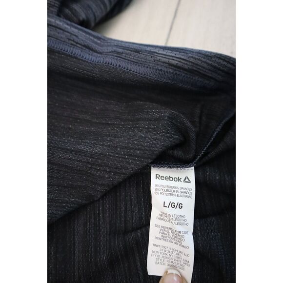 Reebok Men's Sz Large Black Heather Stride Performance Short Sleeve T-Shirt - Picture 3 of 5